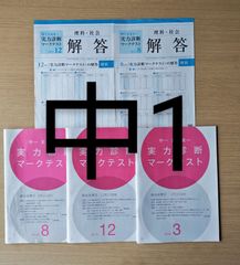 進研ゼミ 中学講座  1年生用 全国統一診断マークテスト 3冊セット