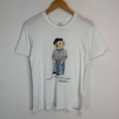 POLO RALPH LAUREN ポロラルフローレン Tシャツ ポロベア プリント ホワイト XSサイズ メンズ 古着 トラッド