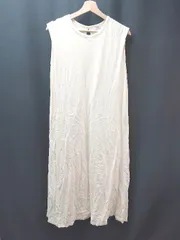 ◇ SHIPS any 無地 ラウンドネック ゆったり シンプル ロング ワンピース サイズF イエロー レディース E  【1309250006596】