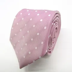 タカキュー ブランド ネクタイ ドット柄 総柄 PO メンズ ピンク TAKA Q 【中古】