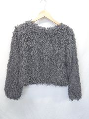◇ ⊇ mysa × mir 長袖 シャギー プルオーバー サイズM ダークグレー系 レディース E  【1411130014864】