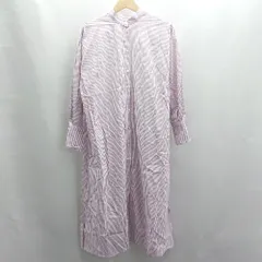 ◇ ⊂◎●未使用● SENSE OF PLACE ストライプ柄 長袖　ロング シャツワンピース サイズOne パープル レディース E  【1503050008976】