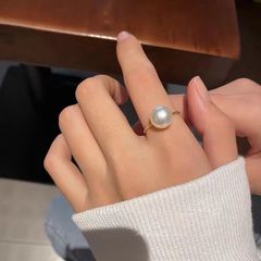 真珠　一粒　プレゼント　リング　レディースリング　指輪　サイズフリー　パール