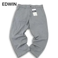 【新品 未使用】 EDWIN エドウィン ERKW05 ジャージーズ★ 秋冬 ストレッチ ワイド テーパード パンツ Sz.L メンズ グレー