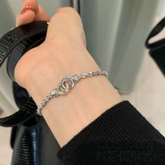 ダブルリング バックル ブレスレット s925 シルバー レディース  高級感 ギフト  S356