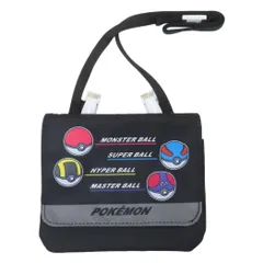 【メール便】ポケットモンスター クリップポケット クリップポケットショルダー付き クロ モンスターボール ポケモン マルヨシ 子ども用ポーチ キャラクター グッズ 
