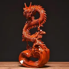 新品 花梨木彫 龍の飾り 風水 龍 置物 玄関 金運 龍の置物 木彫り 龍神 開運 彫刻 祥龍盛世 風水グッズ ドラゴン 商売繁盛 龍置物 開運祈願 金運祈願