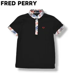 フレッドペリー FRED PERRY マドラスチェック 切替 半袖 カノコ ポロシャツ S ブラック メンズ
