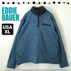 エディーバウアー/Eddie Bauer★ニットフリース/ベターセーター★ハーフジッププルオーバートップ★ナイロン切替★筆記体ロゴ刺繍★USAメンズXL  #2502F003