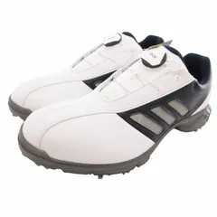 アディダス adidas タグ付き アルファフレックス ボア ゴルフ シューズ スニーカー F35397 US 8.5 26.0cm 白 ホワイト 紺 /VU◇ 0224