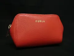 ■美品■ FURLA フルラ エレクトラ レザー ポーチ マルチケース 小物入れ 小銭入れ 財布 ウォレット レッド系 DG8712