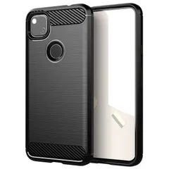 Google Pixel 4a ケース ピクセル4a  カーボン調 薄型 耐衝撃 ソフト ケース 【Color】 ブラックのサムネイル