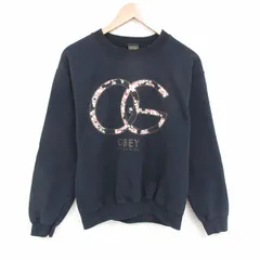 M/古着 オベイ OBEY 長袖 スウェット メンズ OG クルーネック 黒 ブラック 25may23 中古 スエット トレーナー トップス