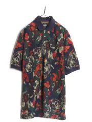【お得なクーポン配布中!】 90s ドッカーズ リーバイス 総柄 鹿の子 半袖 ポロシャツ メンズ M 古着 DOCKERS LEVIS 90年代 オールド 半袖シャツ コットン マルチカラー