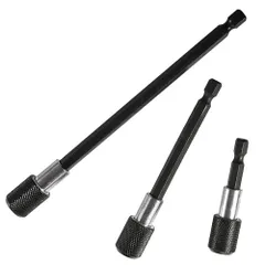 【在庫処分】6.3mm 150mm 100mm 60mm 高硬度 ３種類セット ソケット 工具 ブラック インパクト 電動ドライバー シャンク エクステンション バー 延長ビット 六角軸
