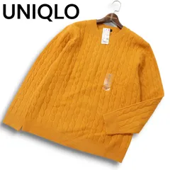 新品 23AW★ UNIQLO ユニクロ ウール混 スフレヤーン ケーブル クルーネック ニット セーター Sz.XL メンズ 大きいサイズ