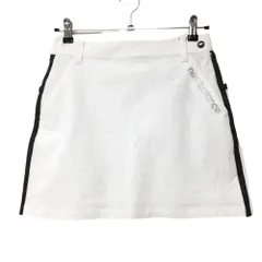 【新品】ニューバランスゴルフ スカート 白×黒 凹凸生地 裏地付 ストレッチ レディース 2(L) ゴルフウェア 2023年モデル New Balance