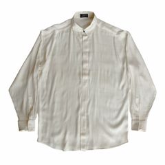 GIANNI VERSACE ジャンニ ヴェルサーチ 格子柄 織柄 比翼仕立て シャツ イエロー ワイシャツ 長袖 メンズ イタリア製 Made in Italy