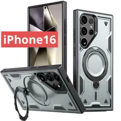 スマホケースiPhone16（グレー）iPhoneケースレザーワイヤレス充電