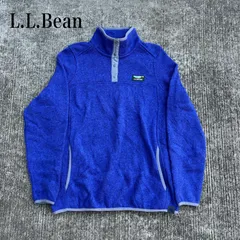美品!L.L.bean(エルエルビーン)スナップフリース  ロゴ/ブルー/S/ユニセックス/アウトドア USA古着のサムネイル