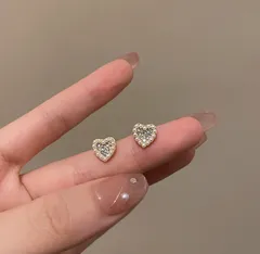 ハートピアス パールイヤリング 可愛い韓国系   #60