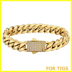 【新着商品】KRKC&CO 喜平ブレスレット メンズブレス 12mm ステンレス マイアミ キューバンチェーン 18金メッキ キヘイ 男性 腕輪 ジルコニア 金属アレルギー対応 ラッパー ダンサー B系 ヒップホップ アクセサリー