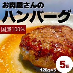 お肉屋さんのハンバーグ【手作り】国産 120g×5 おかず 弁当 肉 牛肉
