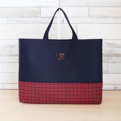 familiar ファミリア ネイビー トートバッグ クマと本刺繍 - メルカリ