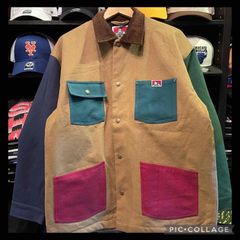 BEN DAVIS(ベンデイビス)COVERALL WITH LINING JACKET / ダック地 ワンポイント シンプル カバーオール ジャケット クレイジーパターン Ｌサイズ