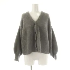 IENA LA BOUCLE ファーニットカーディガン ラクーンファー グレー IENA LA BOUCLE カーディガン ファーニットカーディガン