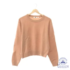 【訳アリ】 UNIQLO ユニクロ トップス ニット セーター 袖リブ ラウンドネック 長袖 レディース ピンク L 901-5464 送料無料 古着