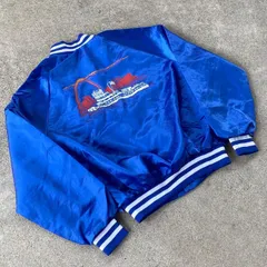 80's USA製 King Louie nylon stadium jacket.  古着　ナイロン　船　スタジャン　ブルー　青　Ｌ
