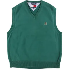 古着 90年代 トミーヒルフィガー TOMMY HILFIGER Vネック コットンニットベスト メンズL ヴィンテージ/eaa364388
