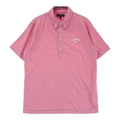 サイズ：M CALLAWAY キャロウェイ  半袖ポロシャツ ボタンダウン ドット柄 ピンク系 [240101449699] ゴルフウェア メンズ ストスト