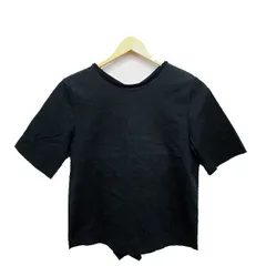 ルシェルブルー LE CIEL BLEU 無地 カットソー Tシャツ 丸首 半袖 ドレープ フリル コットン 綿 38 ブラック 黒 /FT14のサムネイル