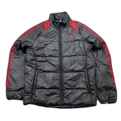 adidas ☆ アディダス 中綿 ジャケット ブルゾン グレー レッド メンズ M 秋冬 スポーツ トレーニング アウトドア 防寒 バイカー ■AK344