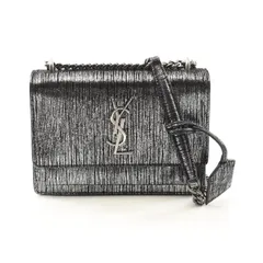 サンローランパリ SAINT LAURENT PARIS ショルダーバッグ サンセット 441972 ブラック/シルバー スウェード サンセット スモール レディース Used Aのサムネイル