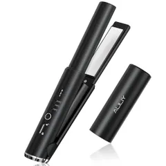 ヘアアイロンコードレスストレートアイロンミニ小型持ち運び両用USB充電式2wayカール前髪用誤起動防止ロック160/180/200度設定可能男女兼用家庭/旅行/出張/通勤用