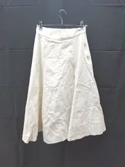 ◇ MISCH MASCH ミッシュマッシュ サイドジップ 無地 ロング フレア スカート サイズS ホワイト レディース E  【1303020009961】