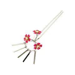 髪飾り 卒業式 入学式 結婚式 ドレス パーティー シルバー 赤 ピンク 桜 さくら サクラ ビラ ビラ簪 花魁 舞妓 パール キラキ No.10-0434