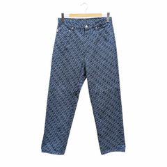 ユーロ古着 総柄パンツ イングランド製 光沢 34インチ 漢字 vintage