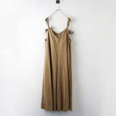 ヘレンチア HERENCIA  ワイドシルエット サロペットパンツ 38 ベージュ/吊り フレア ゆったりシルエット【2400014405132】のサムネイル