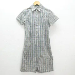 ★ ラコステ/LACSTE チェック柄 半袖シャツワンピース【38】LADIES/88【中古】