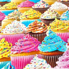 【USAコットン】 TIMELESS TREASURES　スイーツ カップケーキ柄生地　ハンドメイド・小物作り