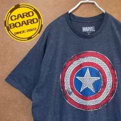 USA輸入古着 キャプテン・アメリカCAPTAIN AMERICA マーベルMARVEL ビッグサイズ半袖Tシャツ 紺XL