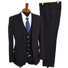 スーツセレクト 3ピース 2つボタン シングルスーツ S Y5 ブラック ノータック 極 定番 ブラックスーツ 人気 BLT9101 合物 春夏秋  5XG019 【送料無料】【中古】【メンズビジネス】202507