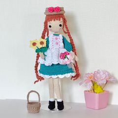 あみぐるみ・女の子 赤毛のアンさん 着せ替え 人形さん