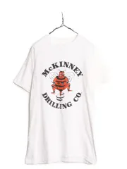 【お得なクーポン配布中!】 70s 80s USA製 企業 キャラクター イラスト プリント Tシャツ メンズ M 古着 70年代 80年代 ヴィンテージ  企業物 シングルステッチ 白 白T