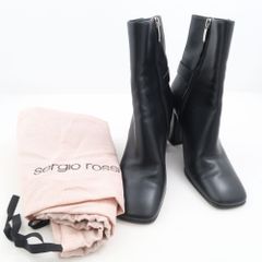 美品 Sergio Rossi セルジオロッシ ブーツ 1点 35 22cm相当 ショート サイドジップ ビジュー レディース AD643 
