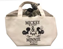 アウトレット商品 ディズニー Disney ミッキー＆ミニー ランチ トートバッグ 保冷巾着袋付き 遠足  ピクニックD　N07603